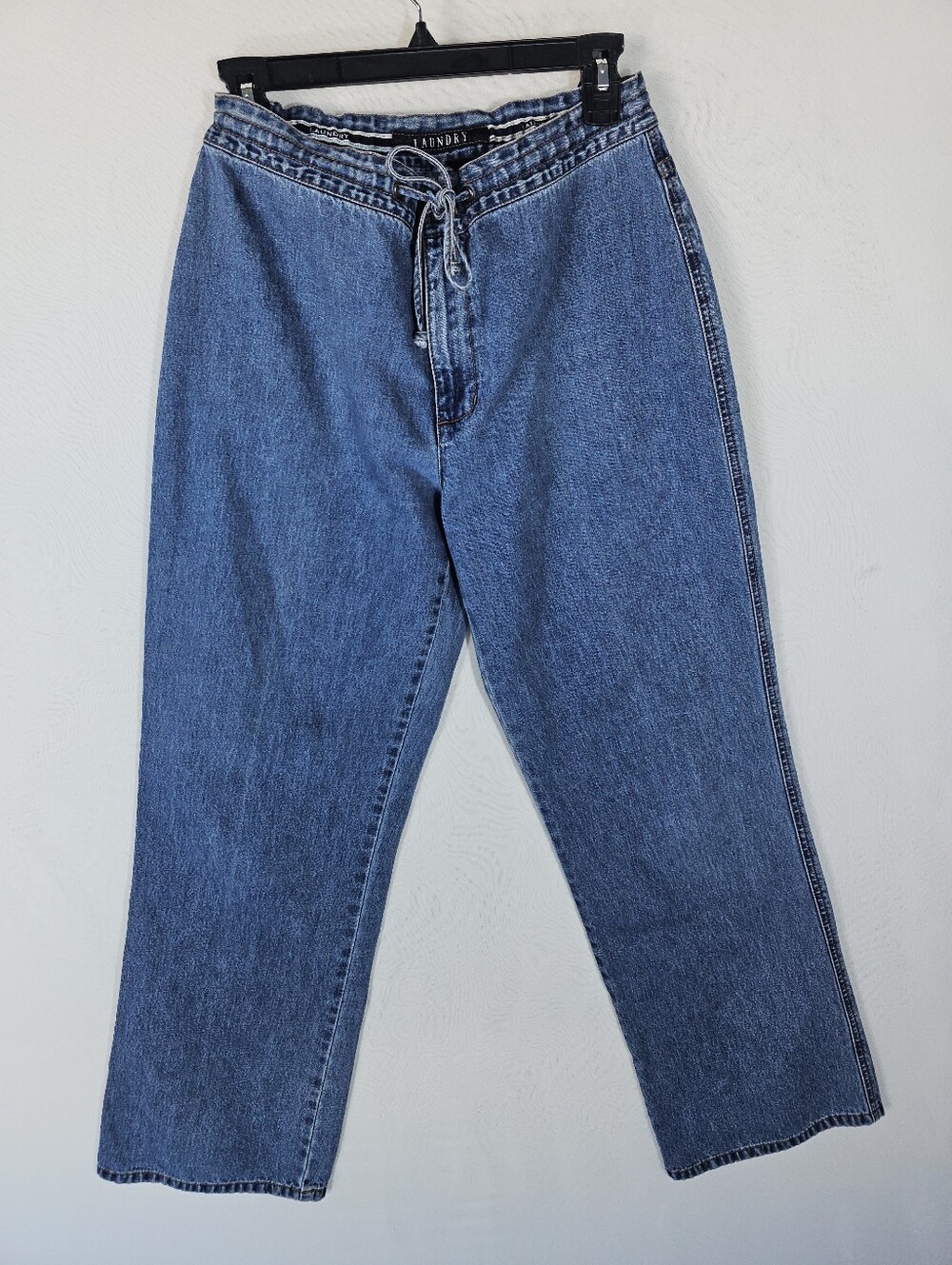 LAUNDRY Vintage Y2K High Rise Wide Leg Drawstring Denim Jeans Large